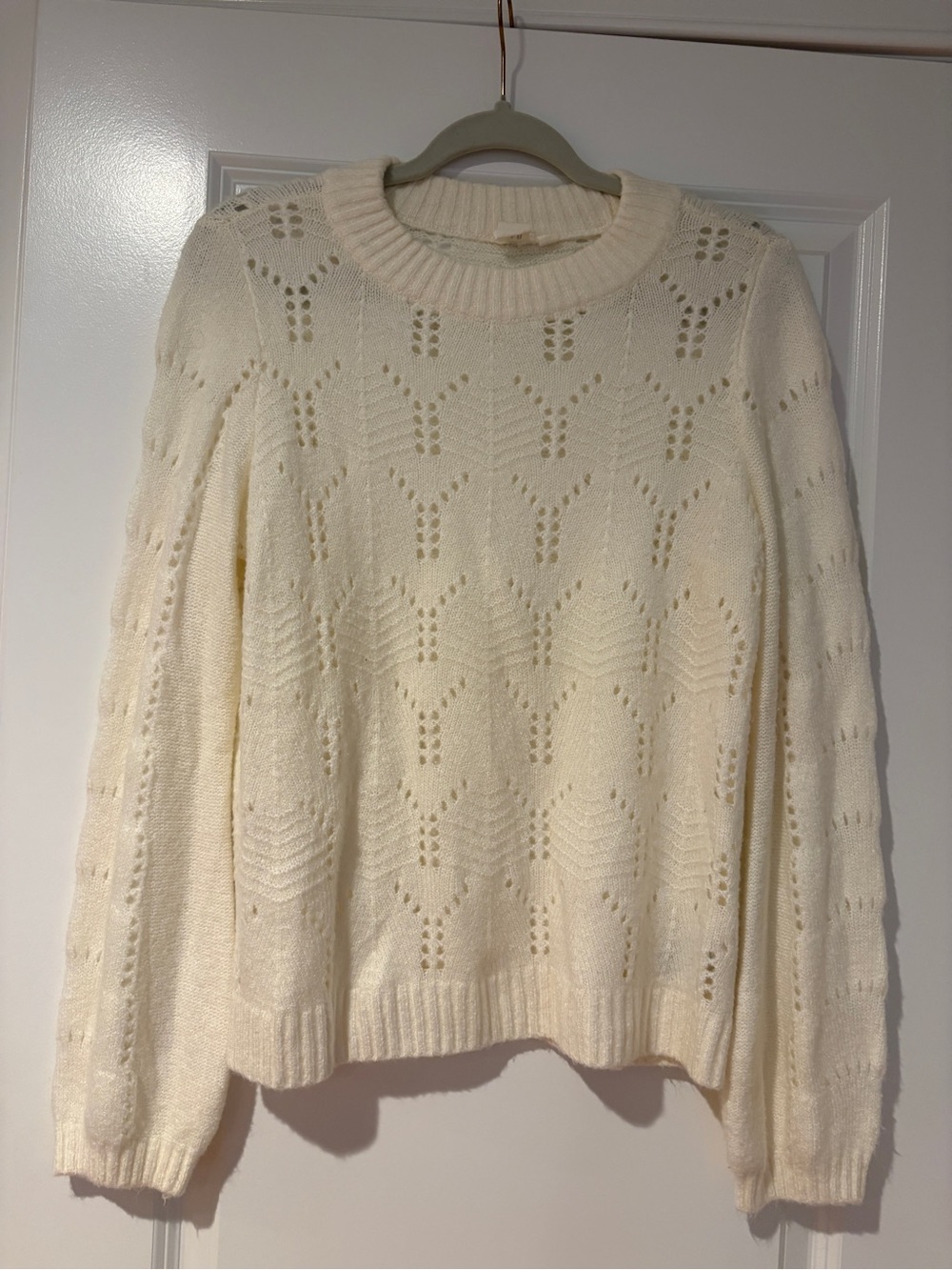 Gap Women's Cream Openwork Knit Sweater